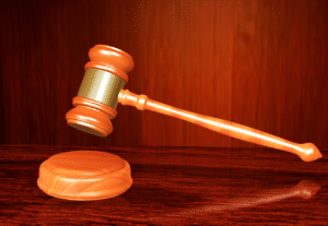 gavel in air